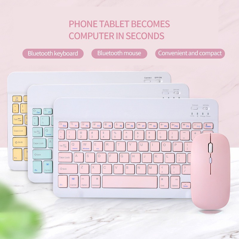 Mini 10 Inch Wireless Bluetooth Keyboard Ultra Thin Rechargeable For ...