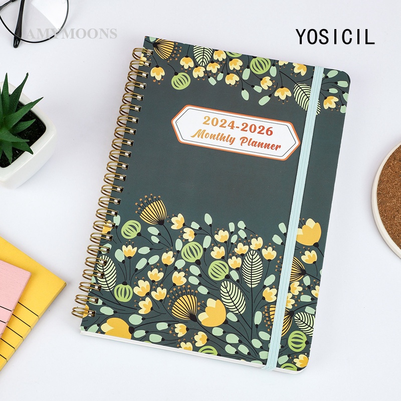 YOSICIL English Version 20242026 Calendar Coil Notebook Notepad Diary