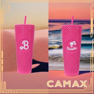 800Ml 2023 Barbie Party Pink Cup with Straw Kawaii Barbies Movie  Accompanying Cups High Capacity Portable