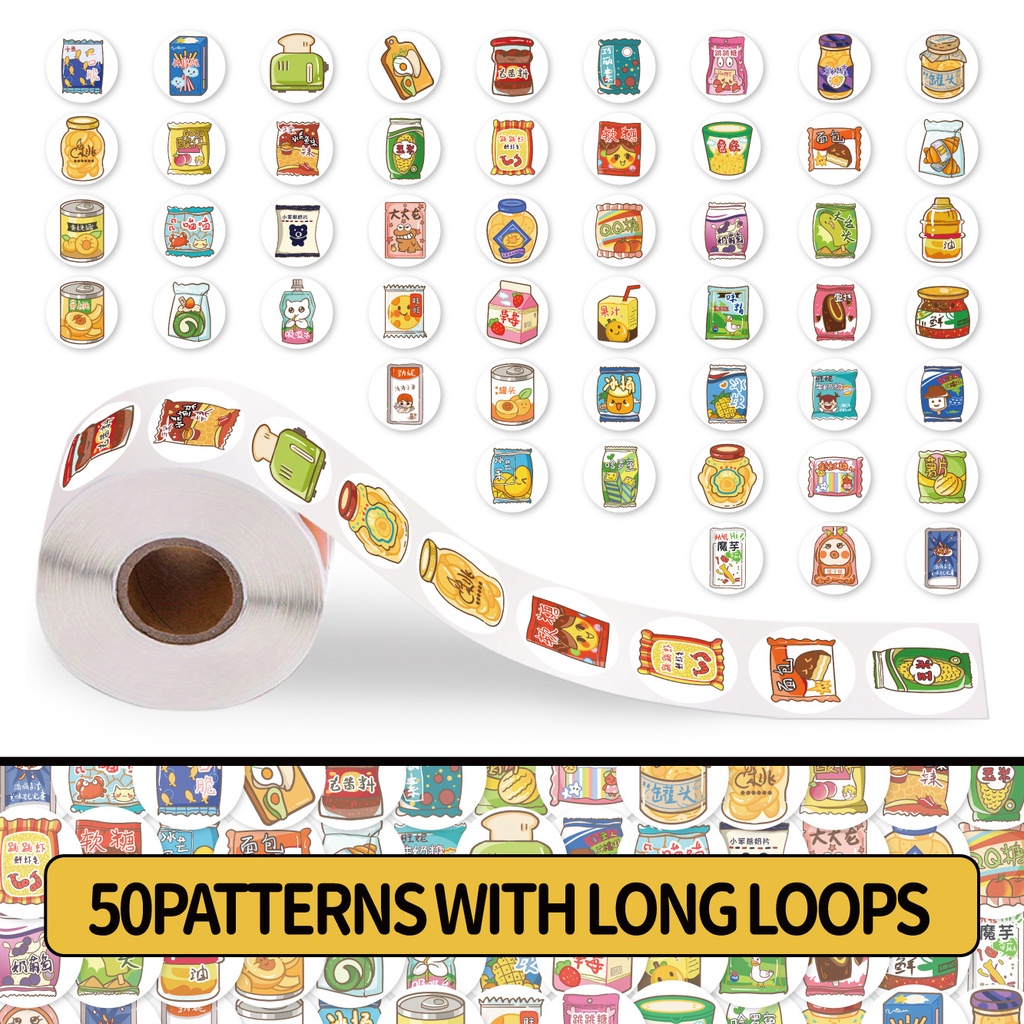200PCS/Roll Cartoon Snack Student Reward Encourage Creative Decoration ...
