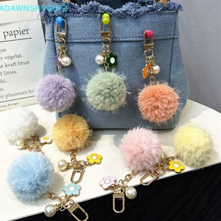 Candy Color Mini Bear Keychain Fur Pompom Key Chains Fluffy Bags Decor  Pendant