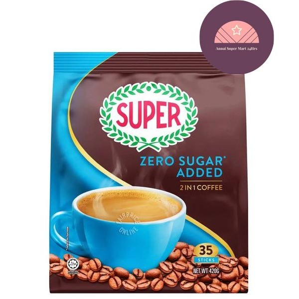 SUPER Zero Sugar Added Instant 2in1 Coffee 35 sticks 420g | Shopee ...