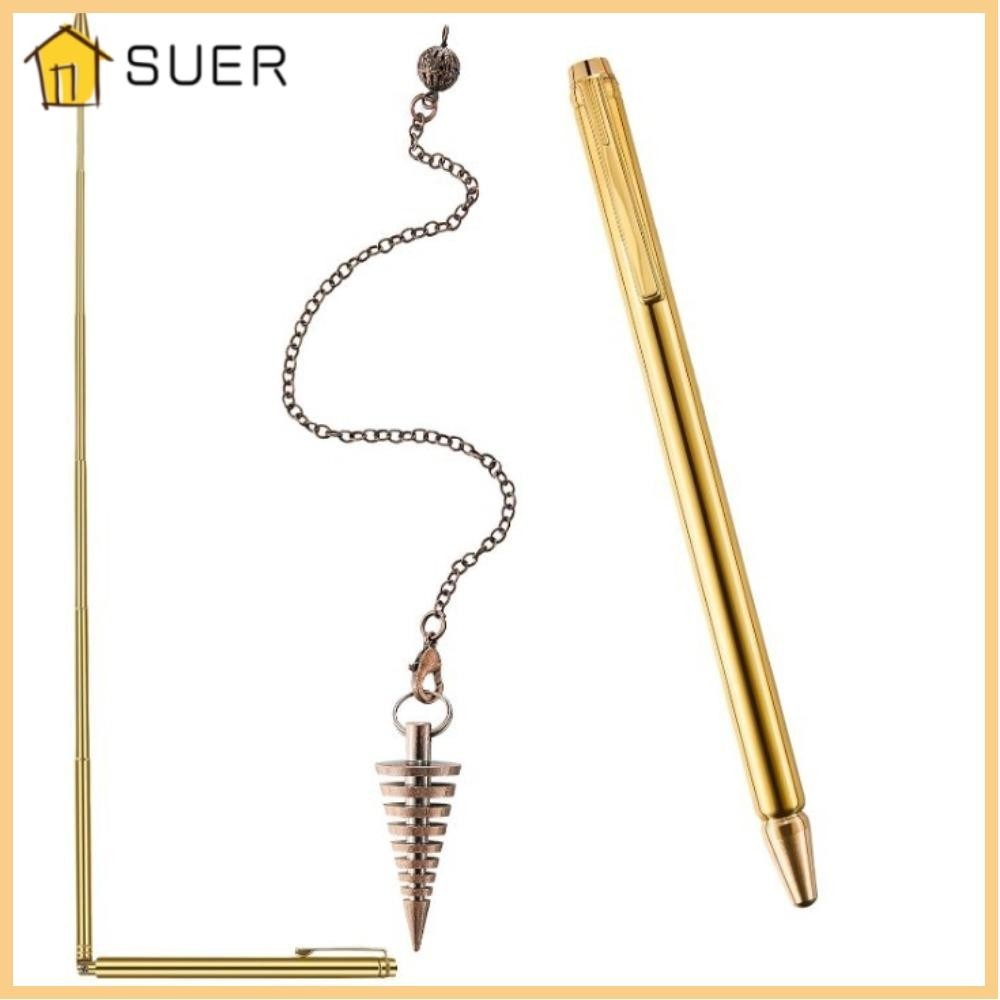 SUER 3Pcs Dowsing Rods, Portable Pen Shape L Rods Metal Detection Rod, Buried Items Pure Copper