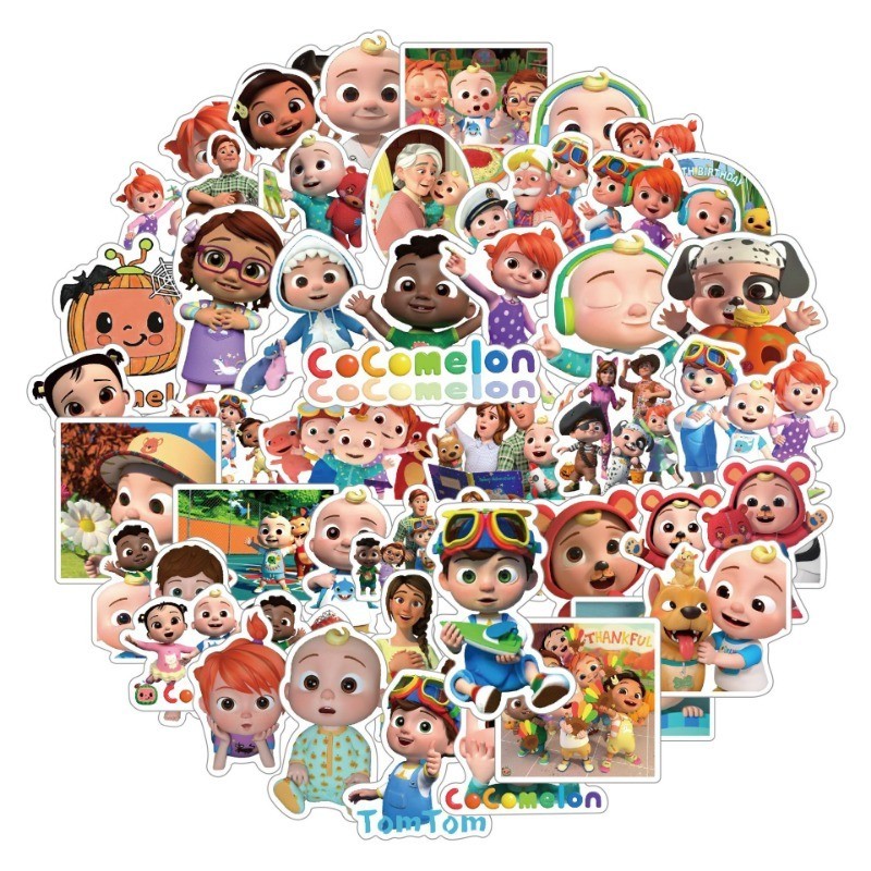 50pcs Cute COCOMELON Graffiti Stickers Classic Toy Label Luggage Cup ...