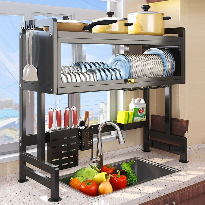 Dish Drainer M·m Stainless Steel Sink Shelf Kitchen Organiser Storage ...