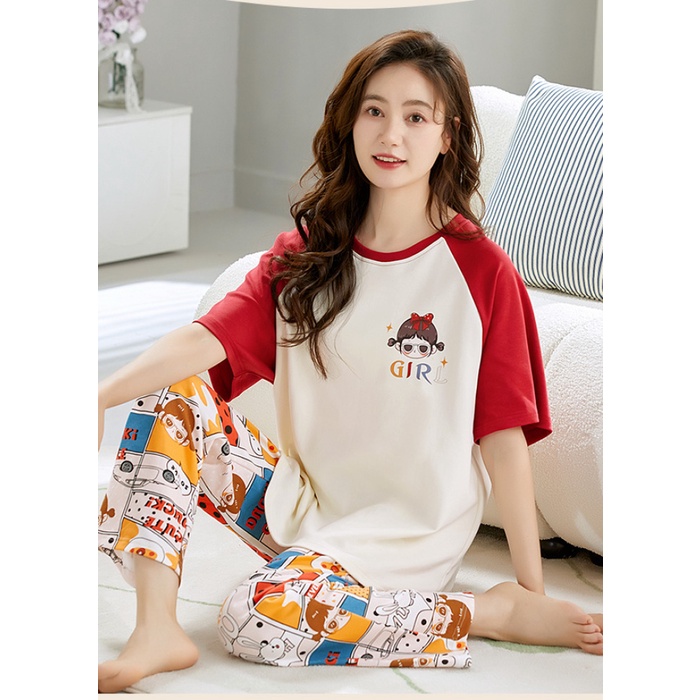 Chest Pad Sleepwear Woman Cotton Pajamas Women Padded Pyjamas Set ...