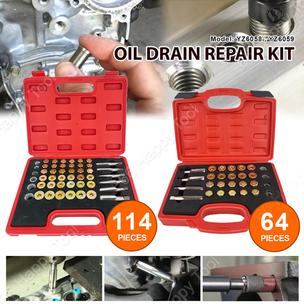 64pcs 114pcs Oil Pan Thread Repair Kit M13-M22 Oil Sump Pan Stripped ...