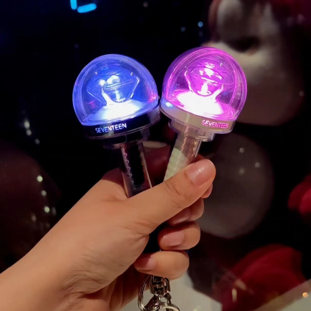 Kpop Idol Seventeen Mini Lightstick Key Ring Glow Stick Keychains for