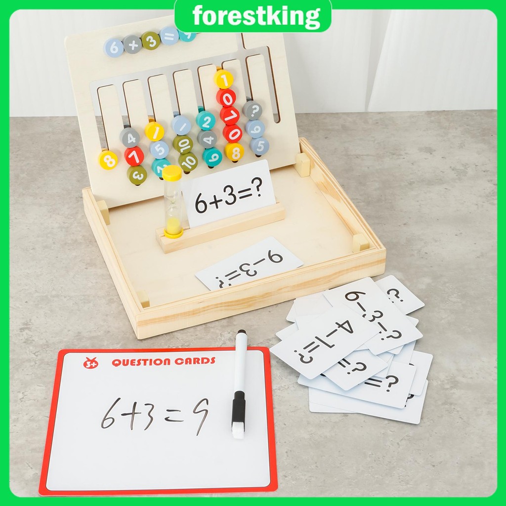 Wooden Alphabet Math Board Learning Toy with Cards Montessori ...