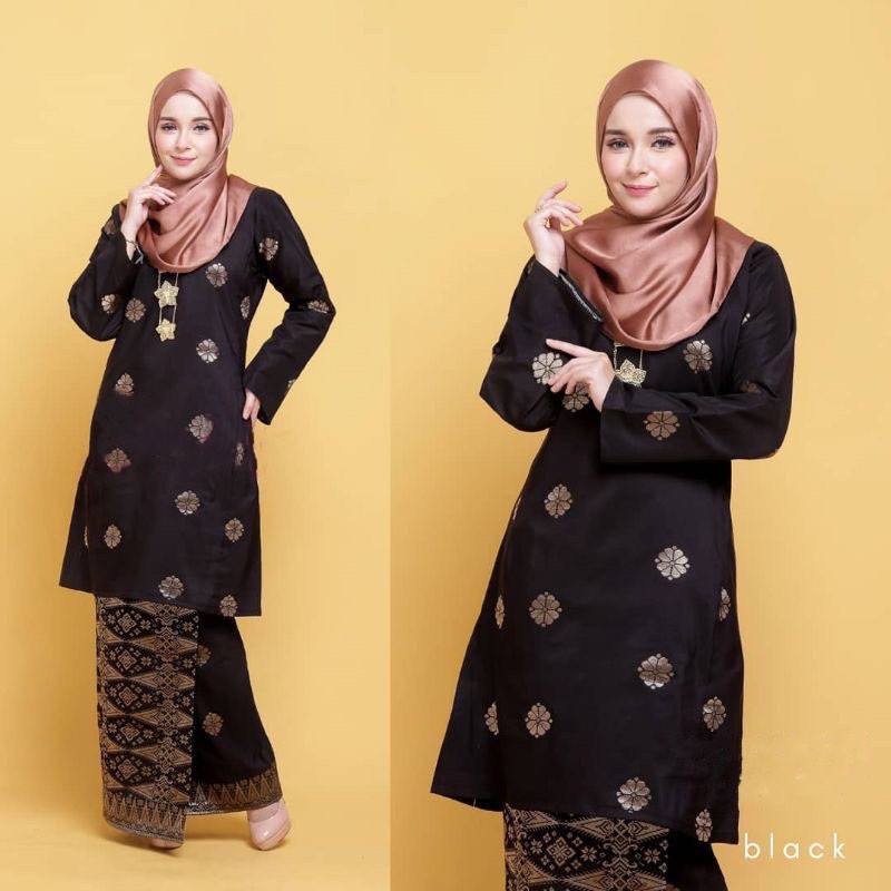 Baju KURUNG PAHANG SONGKET Weaving Flower Sow PLUS SIZE | Khadija ...