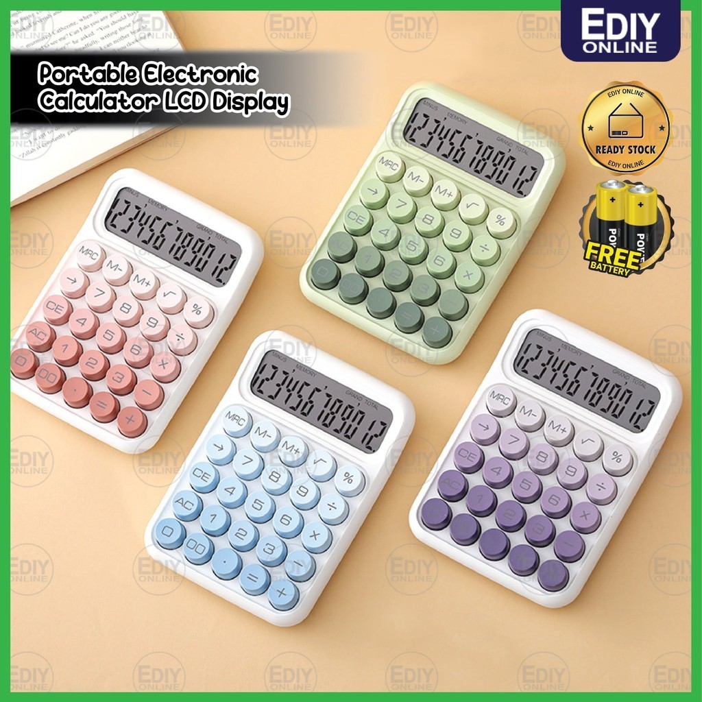 12 Digits 】Portable Electronic Calculator LCD Display Scientific Casio ...