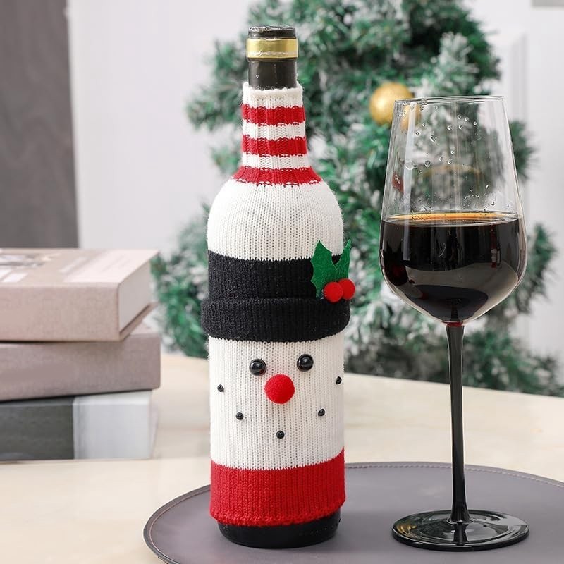 Handmade Wine Bottle Sweater for Christmas Sweater Decor