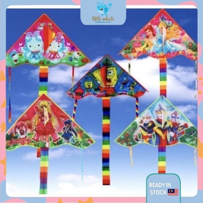 Assorted Cartoon Triangle Kite with Long Tail 95cm / 100cm / 52cm Kites ...