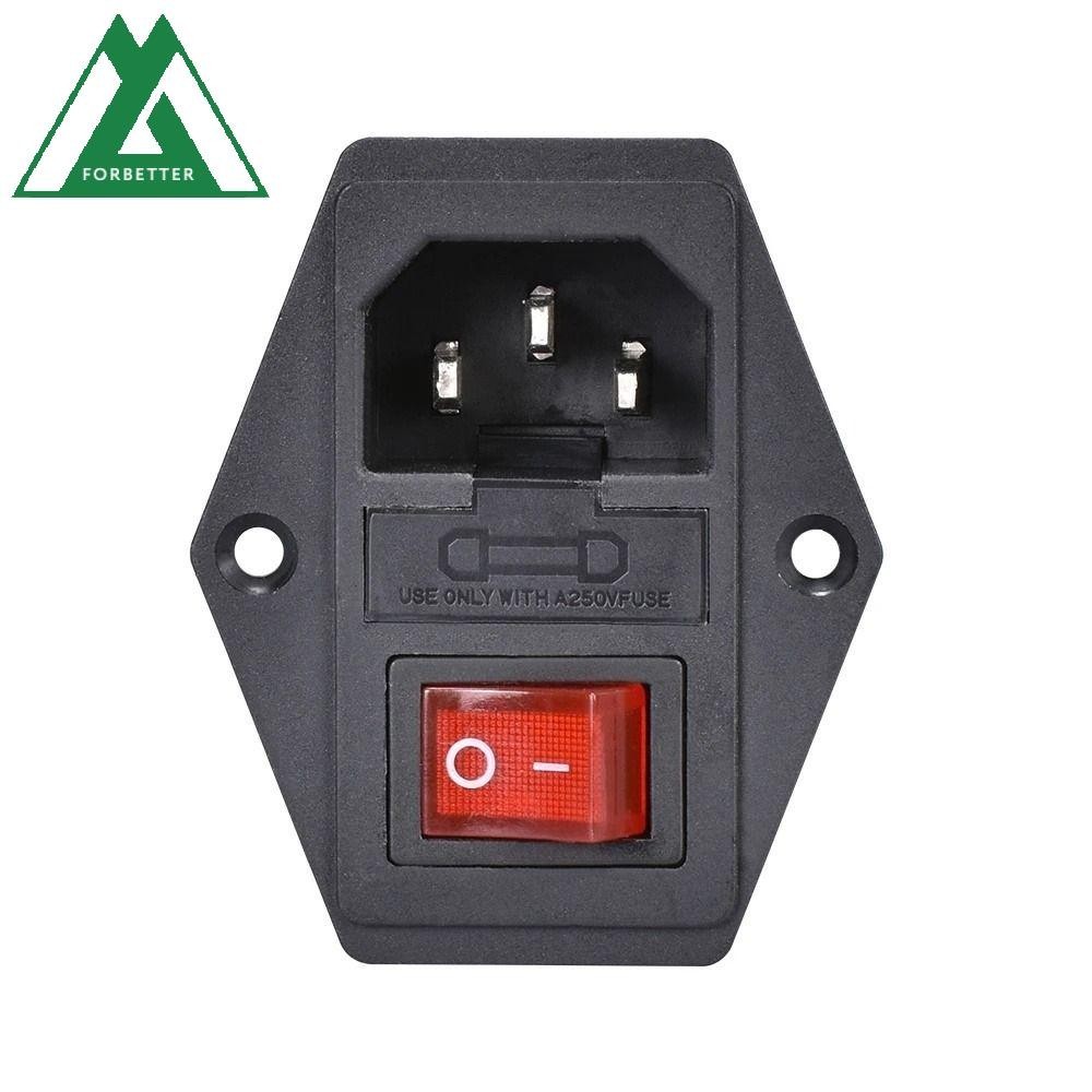 FORBETTER AC Power Socket, 15A 10A/250V Power Rocker Switch, Plug ...