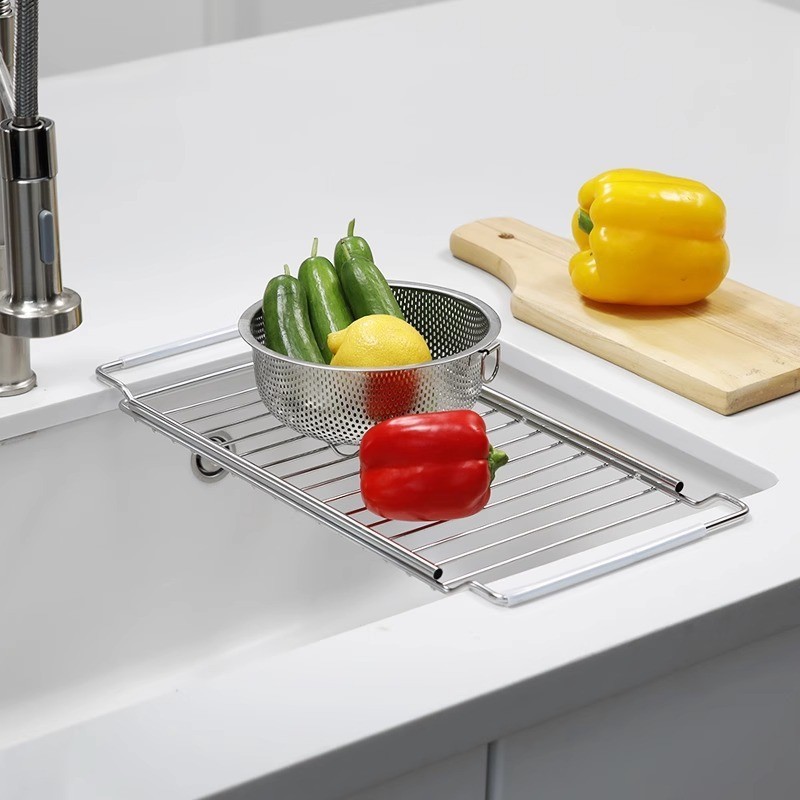 Drain Rack Expandable over the sink,304 Stainless Steel sink Rack,dish ...