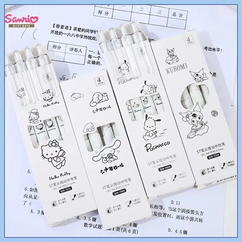 5Pc/set Kawaii Sanrio Gel Pen Black Ink Pen Kuromi Cinnamoroll Hello ...