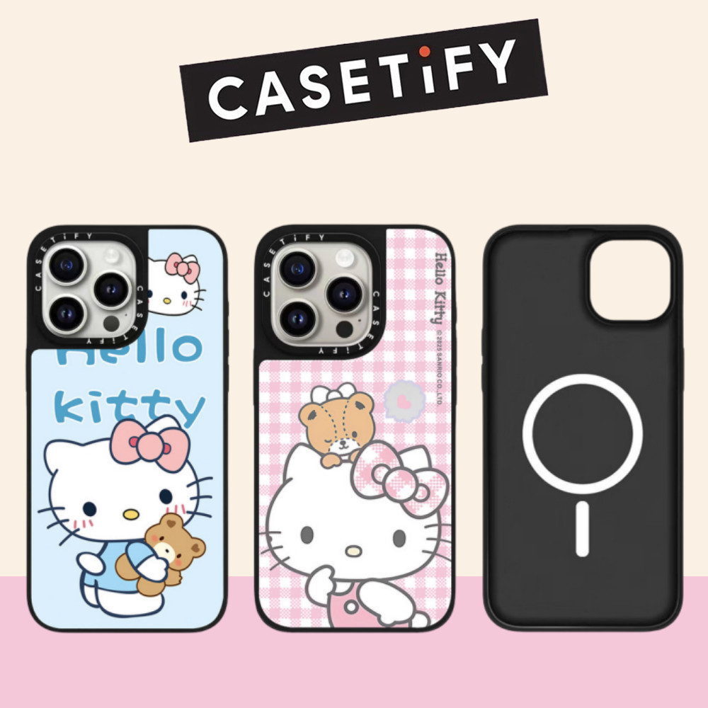 Magnetic Puppet bear Kitty Mirror Hard Phone Case For iPhone 16 Pro Max ...