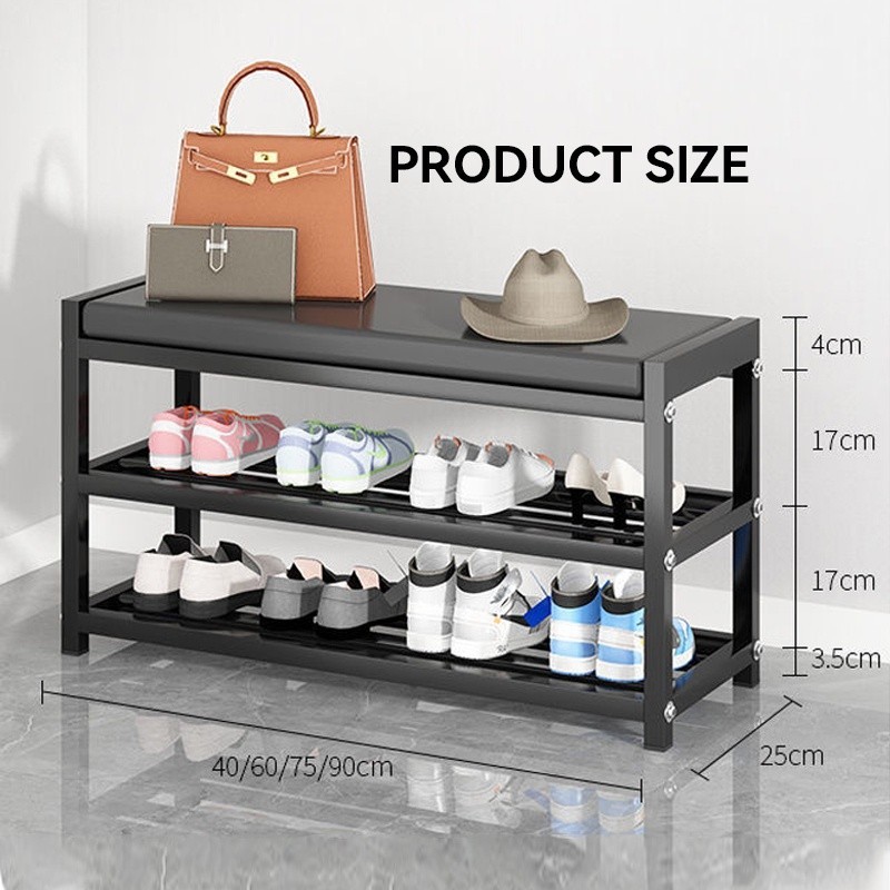 【SG local send】Shoe rack multi-layer thickened shoe stool stainless ...