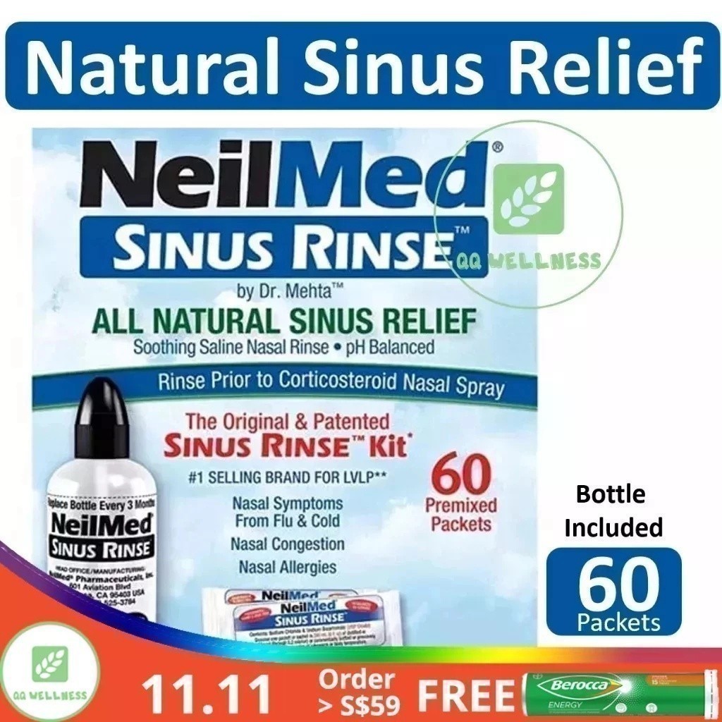 NeilMed Sinus Rinse Complete Nasal Saline Rinse Kit With 60 Premixed Sg 11134201 7rcbu