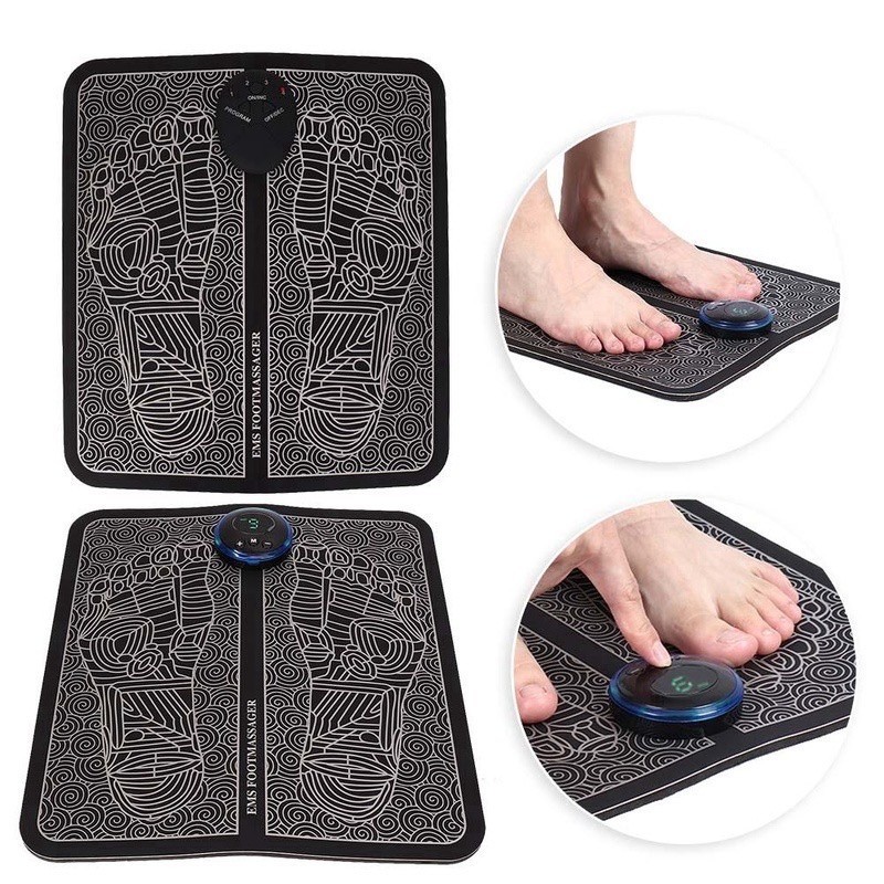 CS_ USB Rechargeable Ems Massage Foot Mat Leg Reshaping Foot Massager  Portable 6 Modes 9 Intensity Leg Stimulator Mat | Shopee Singapore