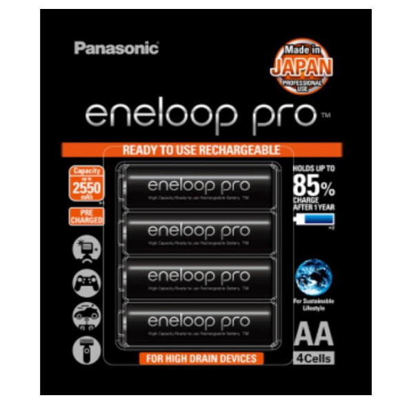 New Panasonic Eneloop Pro AA Rechargeable Battery (2550mAh) | Shopee ...