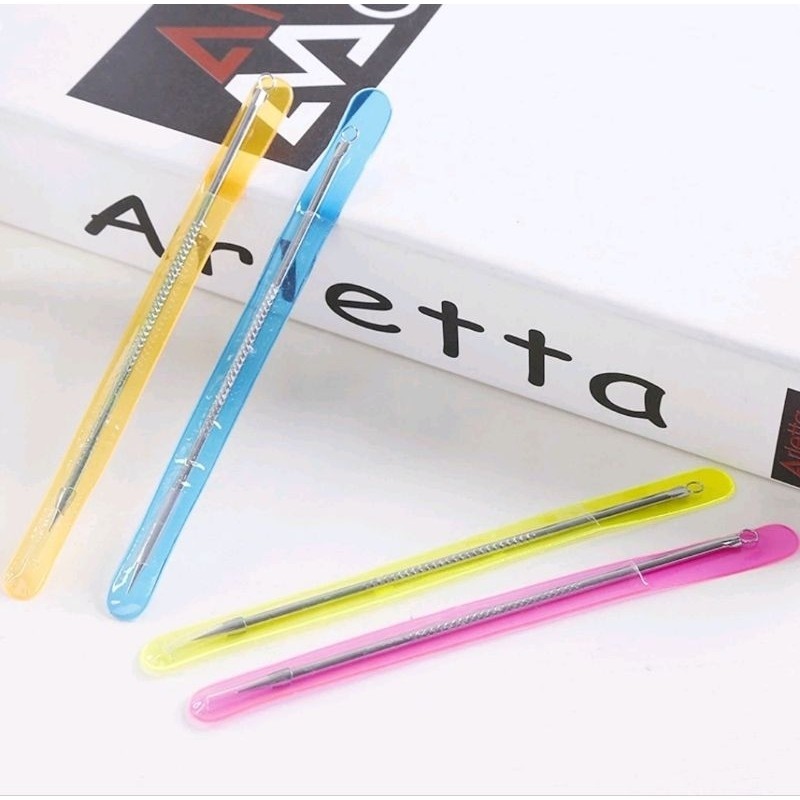 1PCS Alat Pencet Komedo Jerawat Perawatan Wajah Pencetan Jarum Pinset Stainless Kecil Facial Blackhead Removal A248 - Gambar 2