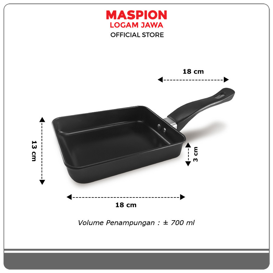 Maspion Maslon Frypan Alumunim Non-Stick Tamago Pan 18 cm - Gambar 4