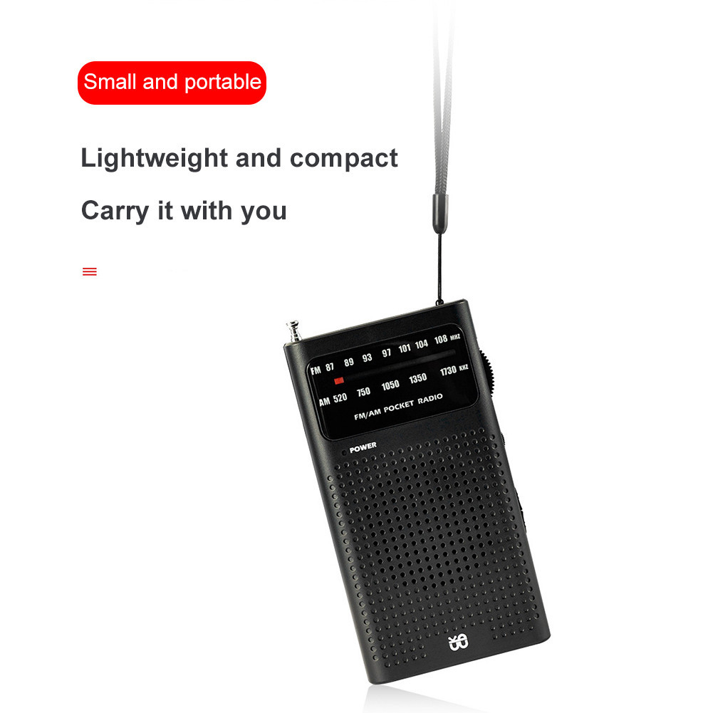 Full Band AM FM Radio Battery Powered Mini Pocket Radio HIFI Compact ...