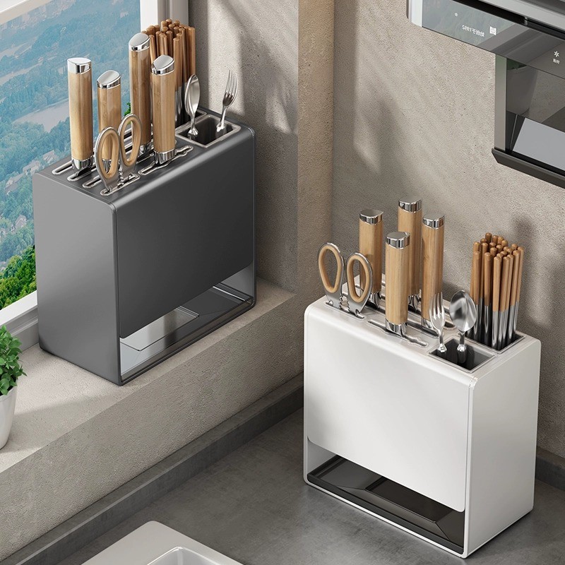Multipurpose Kitchen Knife Holder Wall Mounted Chopstick Utensil ...
