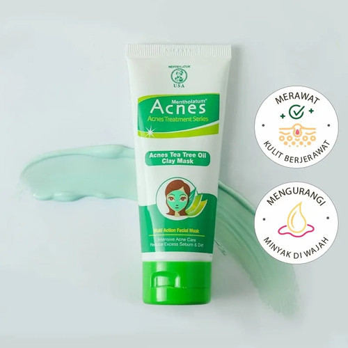 Acnes Tea Tree Oil Clay Mask 50gr / Merah Jingga Official - Gambar 4