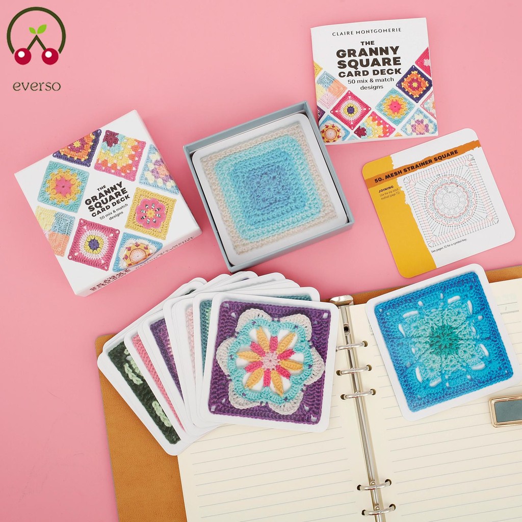 Granny Squares Crochet Cards Portable Pretty Crochet Patterns Card Deck ...