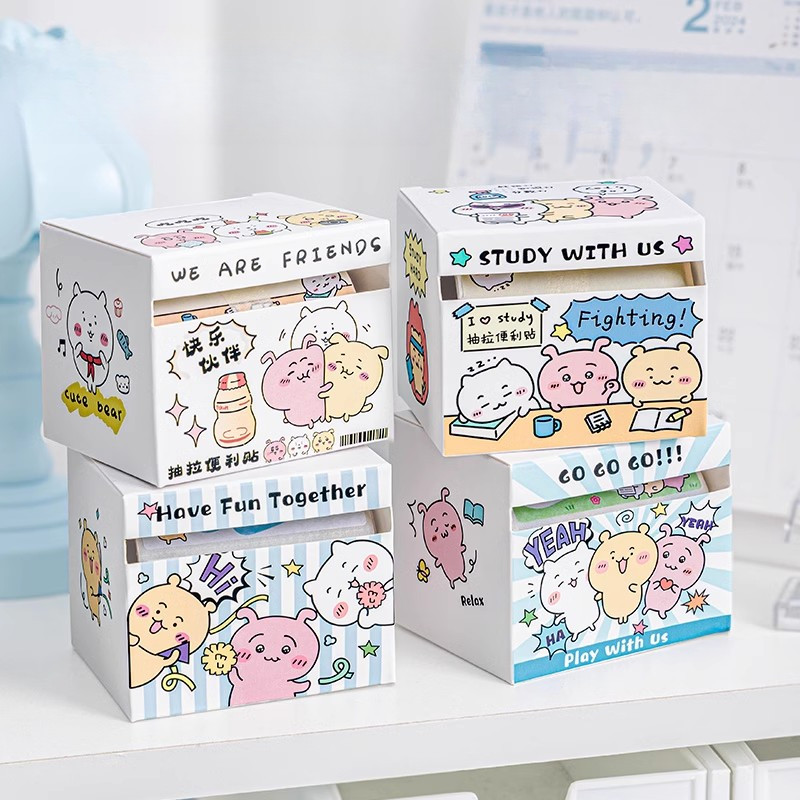 128 Pcs Pull-Out Sticky Notes Cute Chiikawas Girl Heart Office Cartoon ...