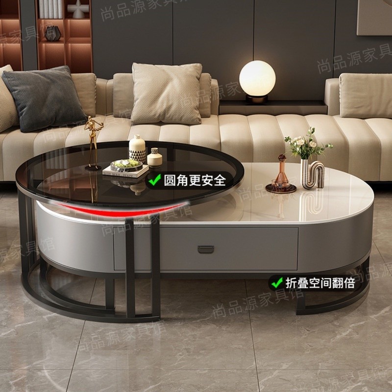 SUICHENG Rock Plate Tea Table Living Room Household Light Luxury Modern ...
