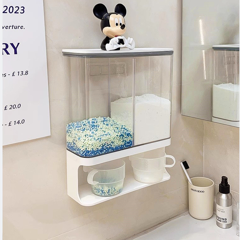 Ready Stock]Laundry Detergent Dispenser Wall-mounted Rice/PET