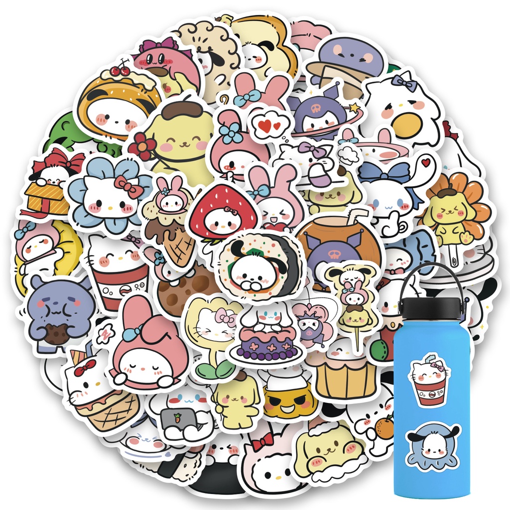 100PCS New Cartoon Sanrio Waterproof Graffiti Stickers for Helmet ...