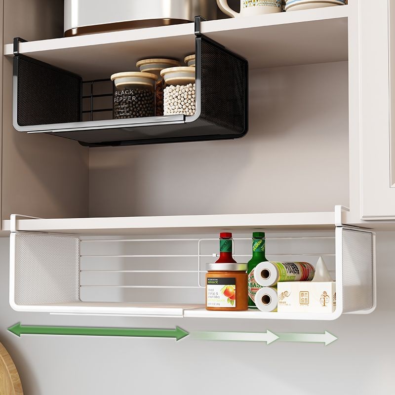 Retractable Storage Rack Kitchen Hanging Cabinet Lower Rack Hanging ...