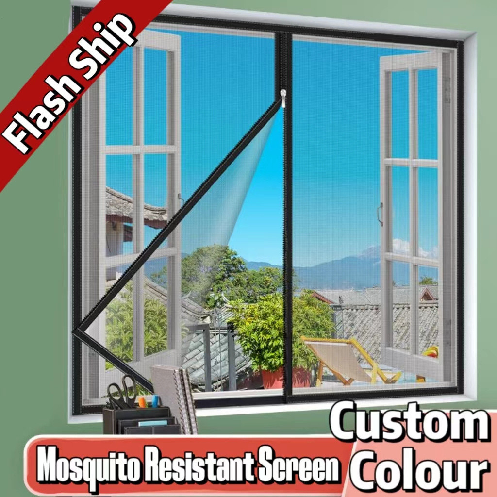 Self adhesive zipper mosquito net for window | Shopee Singapore