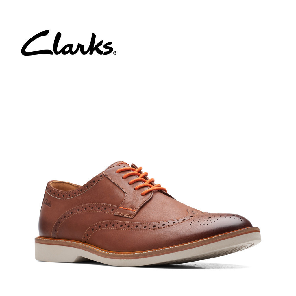 Clarks Mens Atticus LT Limit Formal Shoes Dark Tan Leather Shopee Singapore