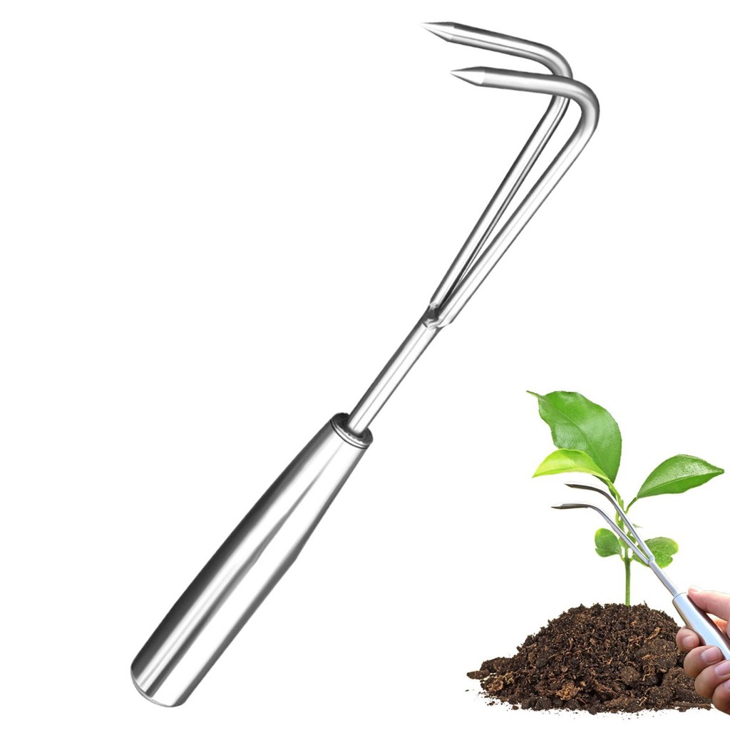 Hand Rake Tiller Tool Yard Handheld Thatch Remover Rake Stainless Steel ...