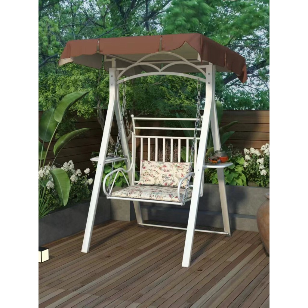 Small Single Person Swing Rocking Chair Iron Art Garden Hanging Chair ...