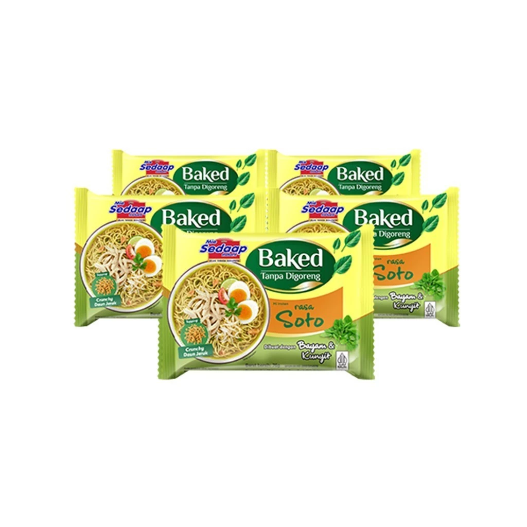 Sedaap Baked Mie Instan Soto Bag 76 gr x5 - Gambar 2