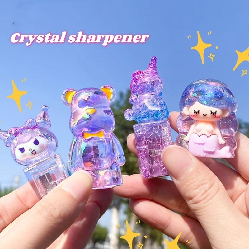 Dream Crystal Pencil Sharpener Cute Cartoon Style Student Single Hole ...
