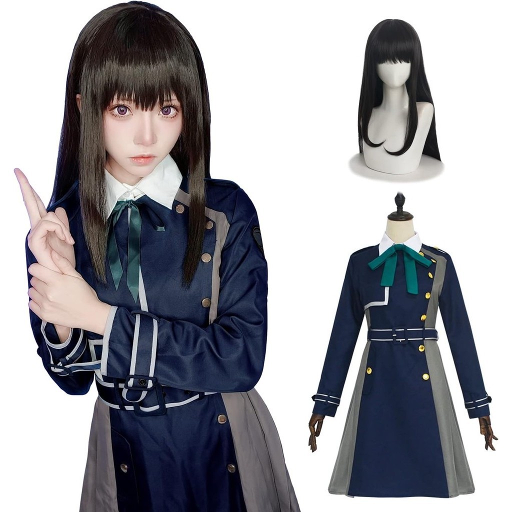 CR ROLECOS Lycoris Recoil Cosplay Chikuzuka Nishiki Inoue Takina Wig ...