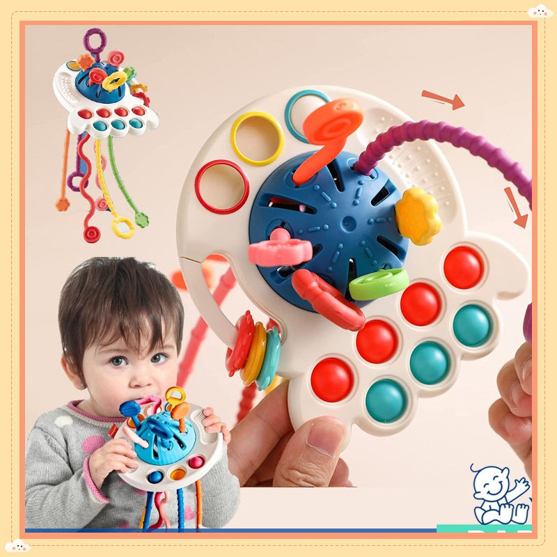 Baby Pull String Toy Baby Teether Wire Maze Hand Motor Toy Baby Soft ...