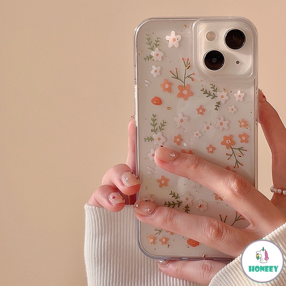 Korean Spring Flower Acrylic Transparent Phone Case Compatible for
