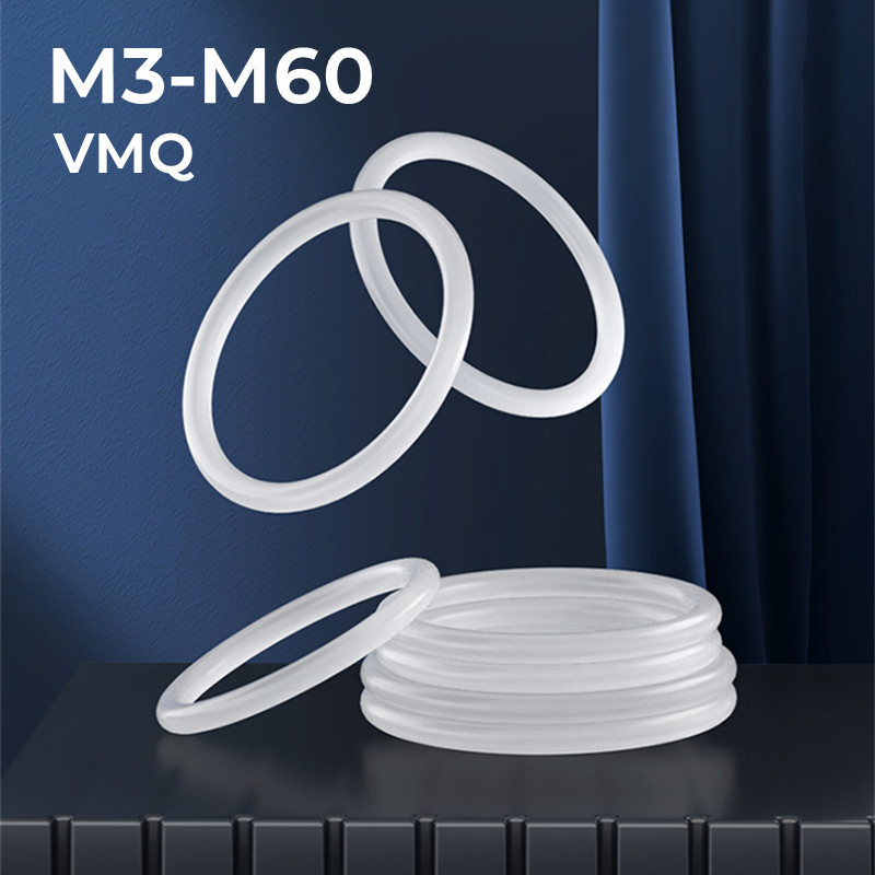 White Food Grade Silicone O-Ring Seals – 3mm Cross Section (Various IDs Available)