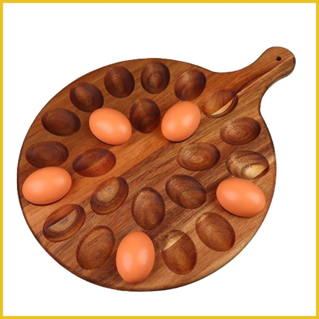 Egg Holder With Handle Egg Plate Cutting Board Round Egg Holder Egg ...