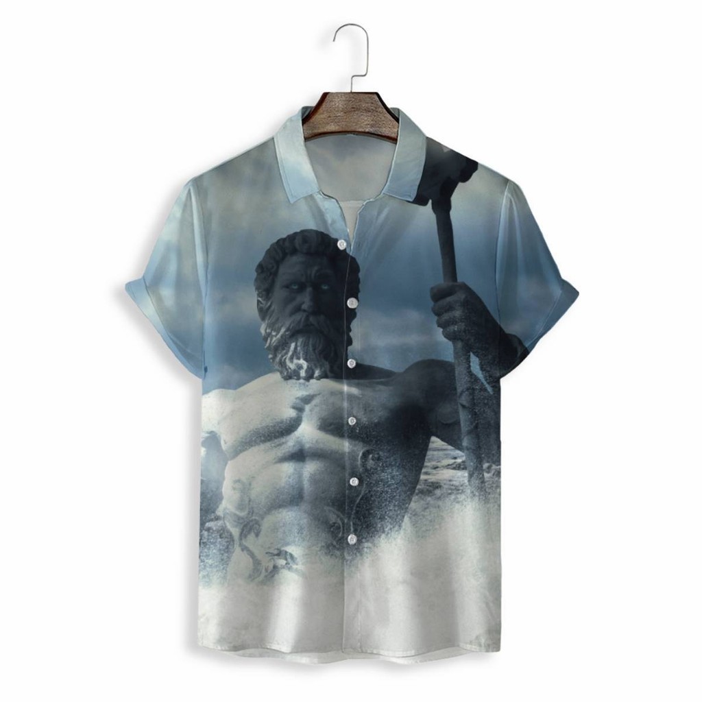 Fashion Men 3D cat Print Shirts Short Sleeve Hawaii Casual Beach Shirts ...
