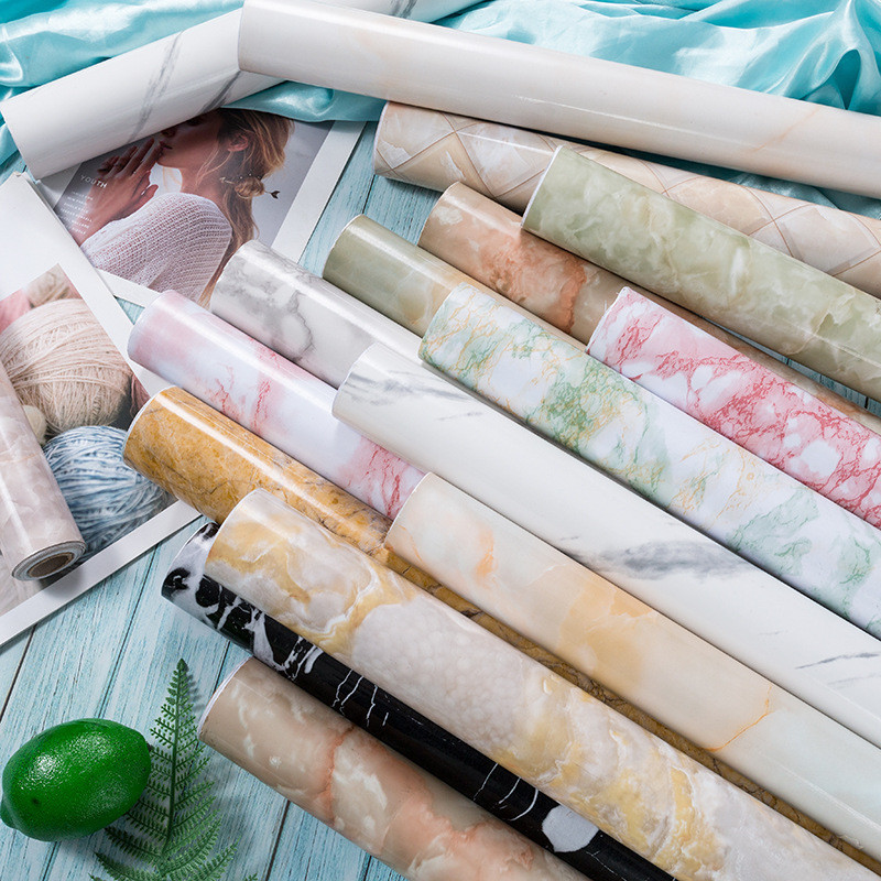 60x300CM Table Sticker Thickened Marble Wallpaper Self-Adhesive Kitchen ...