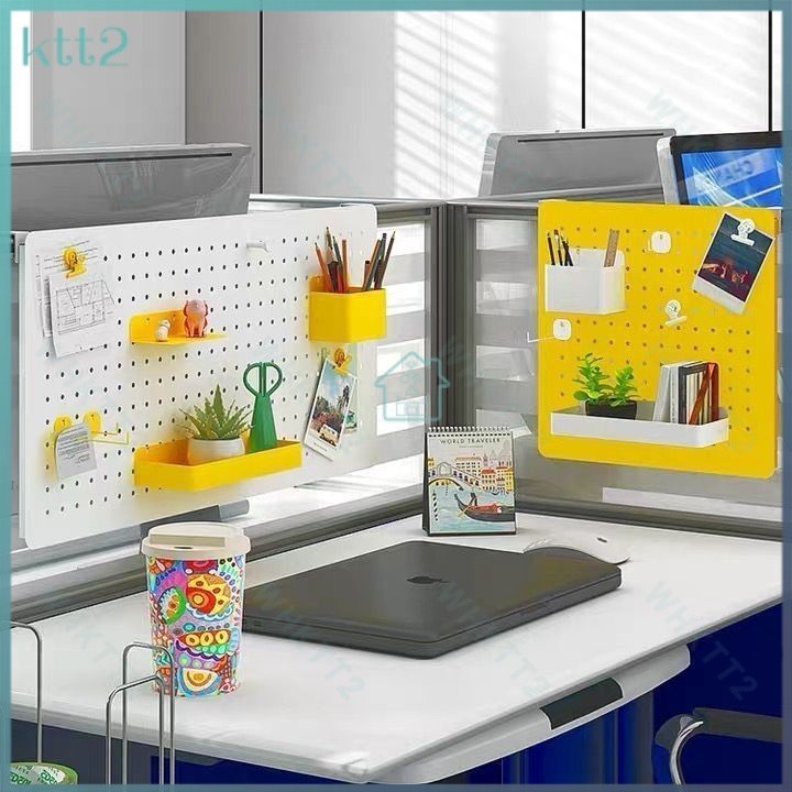 Screen hanging type hole board office desktop shelf hanging partition ...